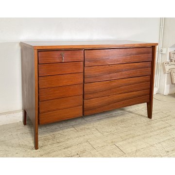 COMÒ VINTAGE LEGNO DESIGN Vittorio Dassi 10 CASSETTI ANNI 50 MOBILE CASSETTONE