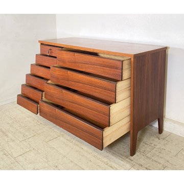 COMÒ VINTAGE LEGNO DESIGN Vittorio Dassi 10 CASSETTI ANNI 50 MOBILE CASSETTONE