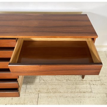 COMÒ VINTAGE LEGNO DESIGN Vittorio Dassi 10 CASSETTI ANNI 50 MOBILE CASSETTONE