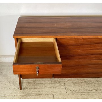 COMÒ VINTAGE LEGNO DESIGN Vittorio Dassi 10 CASSETTI ANNI 50 MOBILE CASSETTONE