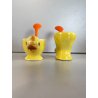 PORTA UOVO VINTAGE CERAMICA PULCINO GALLINA Goebel SMALTO GIALLO CUCCHIAINO '50