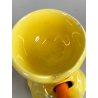 PORTA UOVO VINTAGE CERAMICA PULCINO GALLINA Goebel SMALTO GIALLO CUCCHIAINO '50