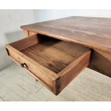 ANTICO TAVOLO da PRANZO 1 cassetto LEGNO ABETE PIOPPO tornito EPOCA 1800 SALOTTO