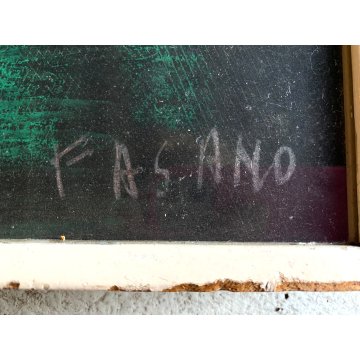 DIPINTO ASTRATTO OLIO CARTONE Fasano Orlando "Gallo" ARTE MODERNA 45x36 cm '900