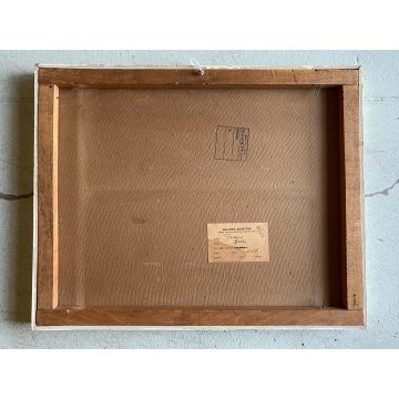 DIPINTO ASTRATTO OLIO CARTONE Fasano Orlando "Gallo" ARTE MODERNA 45x36 cm '900