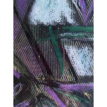 DIPINTO ASTRATTO OLIO CARTONE Fasano Orlando "Gallo" ARTE MODERNA 45x36 cm '900