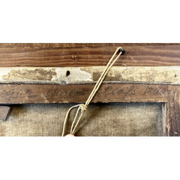 ANTICO QUADRO OLIO TELA PAESAGGIO MARINO NAVE CLIPPER VELIERI ALTO MARE BURRASCA
