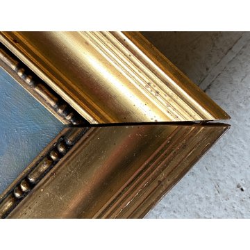 ANTICO QUADRO OLIO TELA PAESAGGIO MARINO NAVE CLIPPER VELIERI ALTO MARE BURRASCA