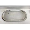 VASSOIO PORTATA RETTANGOLARE STONDATO METALLO ARGENTATO VINTAGE TRAY 66x37,5 cm