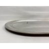 VASSOIO PORTATA RETTANGOLARE STONDATO METALLO ARGENTATO VINTAGE TRAY 66x37,5 cm