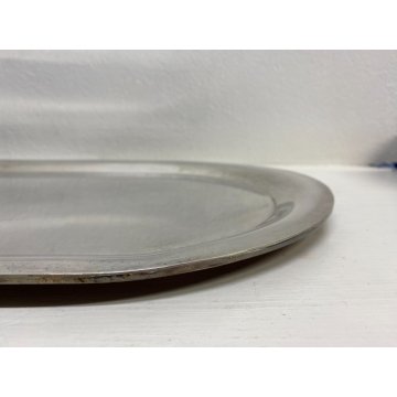 VASSOIO PORTATA RETTANGOLARE STONDATO METALLO ARGENTATO VINTAGE TRAY 66x37,5 cm