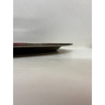 VASSOIO PORTATA RETTANGOLARE STONDATO METALLO ARGENTATO VINTAGE TRAY 66x37,5 cm