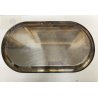 VASSOIO PORTATA RETTANGOLARE STONDATO METALLO ARGENTATO VINTAGE TRAY 66x37,5 cm