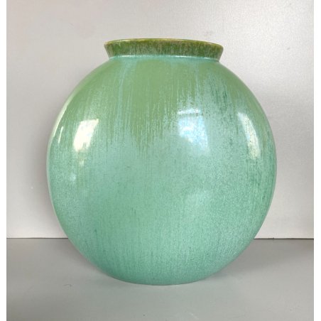 ANTICO VASO CERAMICA SMALTATA Guido Andlovitz Lavenia MOD. 1316 LENTE VERDE '30