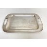 VASSOIO RETTANGOLARE STONDATO METALLO ARGENTATO SMALL SERVING TRAY 22,7x35,7 cm
