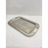 VASSOIO RETTANGOLARE STONDATO METALLO ARGENTATO SMALL SERVING TRAY 22,7x35,7 cm