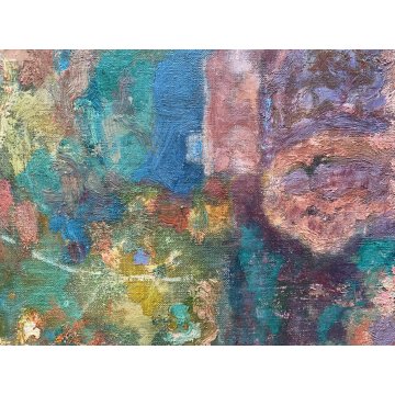 DIPINTO OLIO TAVOLA Jean Roussel VIALE ALBERATO PAESAGGIO IMPRESSIONISTA '900