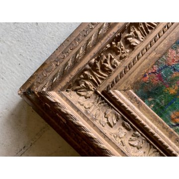 DIPINTO OLIO TAVOLA Jean Roussel VIALE ALBERATO PAESAGGIO IMPRESSIONISTA '900