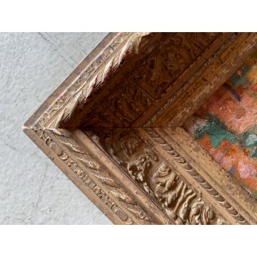 DIPINTO OLIO TAVOLA Jean Roussel VIALE ALBERATO PAESAGGIO IMPRESSIONISTA '900