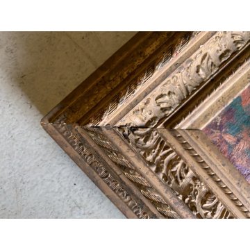 DIPINTO OLIO TAVOLA Jean Roussel VIALE ALBERATO PAESAGGIO IMPRESSIONISTA '900