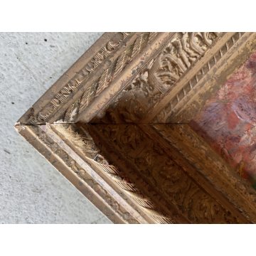 DIPINTO OLIO TAVOLA Jean Roussel VIALE ALBERATO PAESAGGIO IMPRESSIONISTA '900