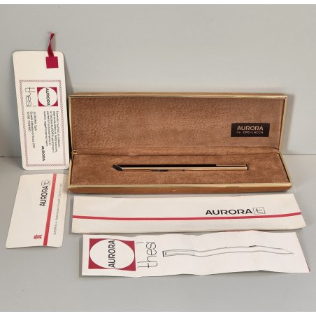 AURORA Thesi PENNA SFERA Oro Lacca Design Zanuso VINTAGE BALLPOINT PEN BOX Italy