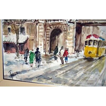 GRANDE QUADRO Antonello Zecca SCOMPARSA MILANO CORSO BUENOS AIRES PAESAGGIO LOCO