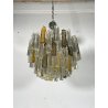 LAMPADARIO VINTAGE VETRO MURANO VENINI TRIEDRI ANNI '60 PRISMA CHANDELIER GLASS
