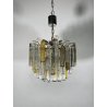 LAMPADARIO VINTAGE VETRO MURANO VENINI TRIEDRI ANNI '60 PRISMA CHANDELIER GLASS