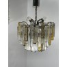 LAMPADARIO VINTAGE VETRO MURANO VENINI TRIEDRI ANNI '60 PRISMA CHANDELIER GLASS