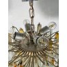 LAMPADARIO VINTAGE VETRO MURANO VENINI TRIEDRI ANNI '60 PRISMA CHANDELIER GLASS