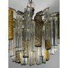 LAMPADARIO VINTAGE VETRO MURANO VENINI TRIEDRI ANNI '60 PRISMA CHANDELIER GLASS