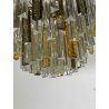 LAMPADARIO VINTAGE VETRO MURANO VENINI TRIEDRI ANNI '60 PRISMA CHANDELIER GLASS