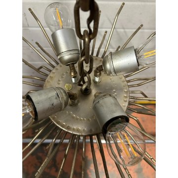 LAMPADARIO VINTAGE VETRO MURANO VENINI TRIEDRI ANNI '60 PRISMA CHANDELIER GLASS