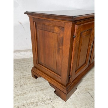 ANTICA PICCOLA CREDENZA 2 ANTE LEGNO NOCE EPOCA '900 MOBILE TV RIPIANO STIPO