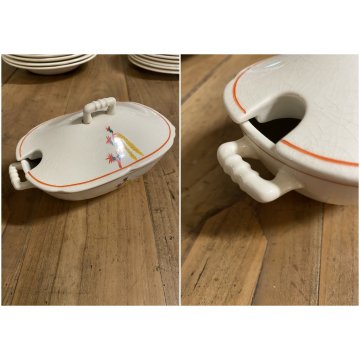 SERVIZIO PIATTI 6 pers. DESIGN Gio Ponti CERAMICA S.C. Richard 37 pz. Art Decò