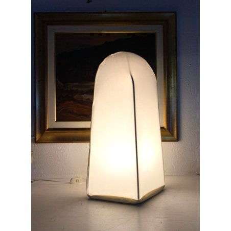 LAMPADA da TAVOLO "Kazuki" Takahama SIRRAH MINIMAL DESIGN METALLO TESSUTO BIANCO