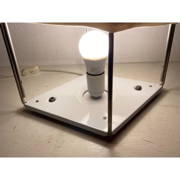 LAMPADA da TAVOLO "Kazuki" Takahama SIRRAH MINIMAL DESIGN METALLO TESSUTO BIANCO