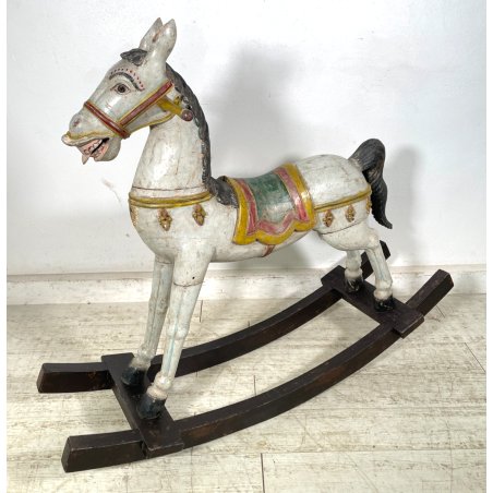 ANTICO RARO CAVALLO A DONDOLO DIDATTICO SMONTABILE ANNI 30 GIOCO LEGNO HORSE