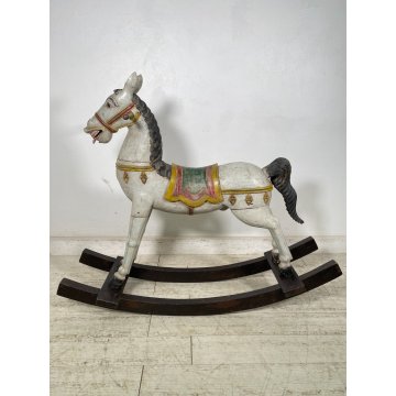 ANTICO RARO CAVALLO A DONDOLO DIDATTICO SMONTABILE ANNI 30 GIOCO LEGNO HORSE