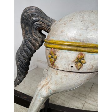 ANTICO RARO CAVALLO A DONDOLO DIDATTICO SMONTABILE ANNI 30 GIOCO LEGNO HORSE