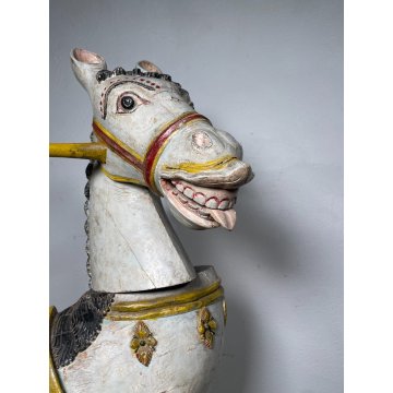 ANTICO RARO CAVALLO A DONDOLO DIDATTICO SMONTABILE ANNI 30 GIOCO LEGNO HORSE