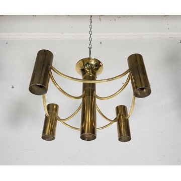 LAMPADARIO SOFFITTO ANNI 70 DESIGN ATTR. Gaetanto Sciolari HANGING LAMP VINTAGE