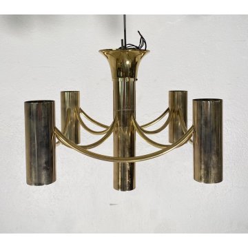 LAMPADARIO SOFFITTO ANNI 70 DESIGN ATTR. Gaetanto Sciolari HANGING LAMP VINTAGE