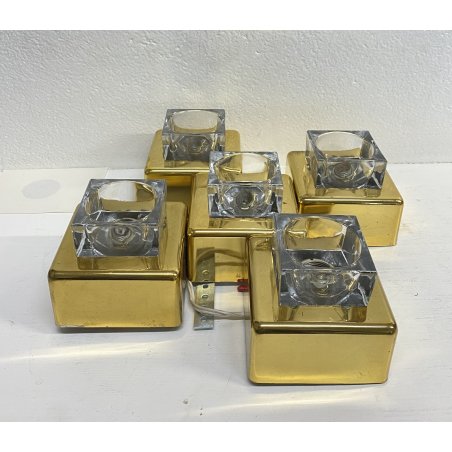 LAMPADARIO SOFFITTO ANNI 70 DESIGN VETRO HANGING LAMP GLASS VINTAGE 5 LUCI EPOCA