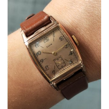 Elgin 554 ANTICO OROLOGIO POLSO DORATO anni 50 meccanico OLD WRIST WATCH epoca