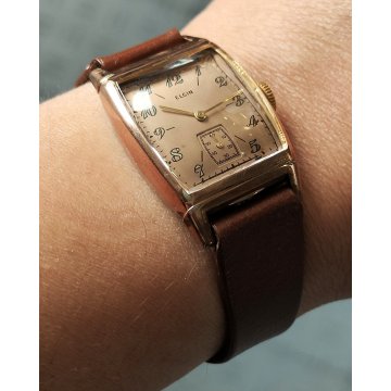 Elgin 554 ANTICO OROLOGIO POLSO DORATO anni 50 meccanico OLD WRIST WATCH epoca