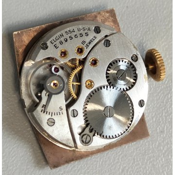 Elgin 554 ANTICO OROLOGIO POLSO DORATO anni 50 meccanico OLD WRIST WATCH epoca