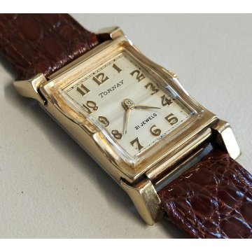 Tornay ANTICO OROLOGIO POLSO deco DORATO anni 40 meccanico OLD WRIST WATCH epoca