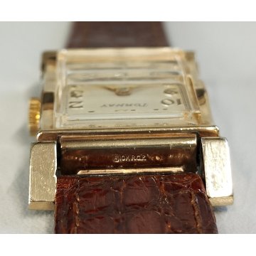 Tornay ANTICO OROLOGIO POLSO deco DORATO anni 40 meccanico OLD WRIST WATCH epoca